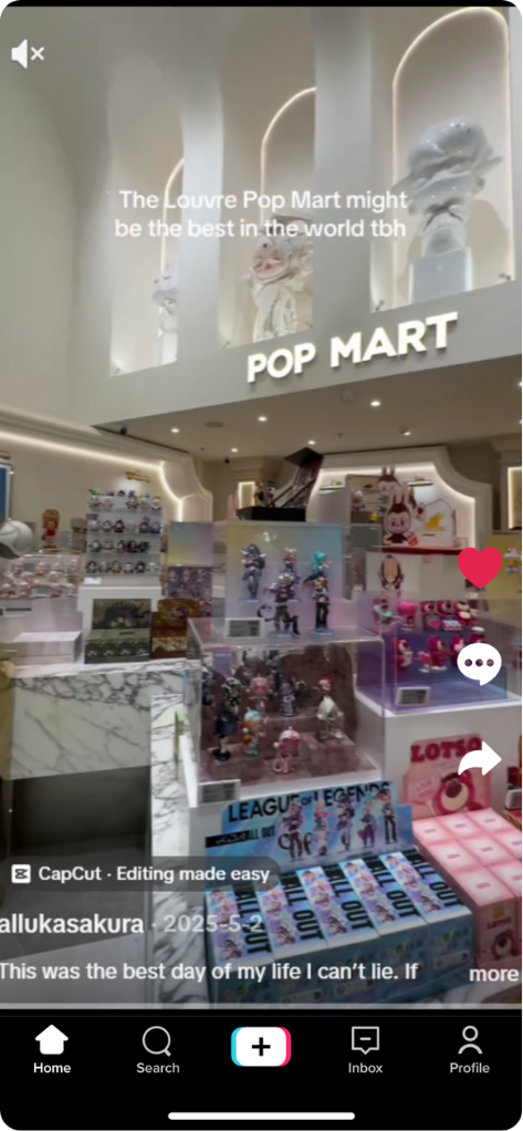 pop mart store in louvre tikok